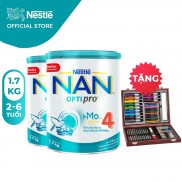 [Tặng 1 Bộ chì màu hộp gỗ] Combo 2 Lon Sữa Bột Nestle NAN Optipro 4 1,7kg/lon